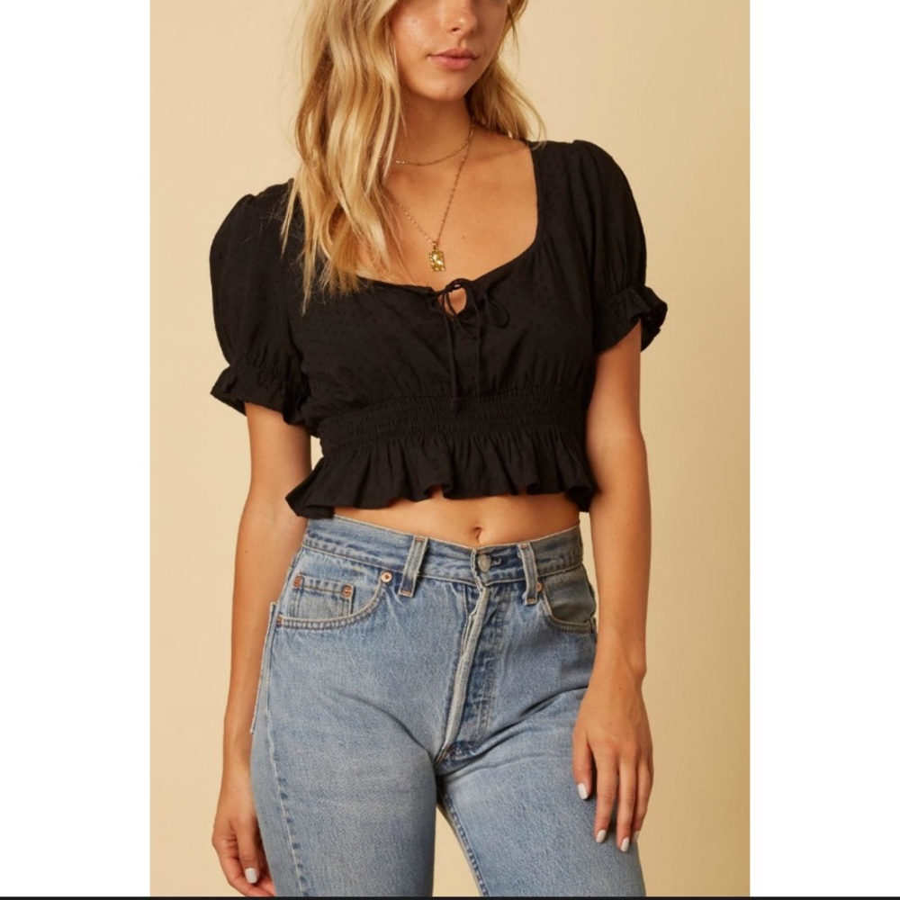 Cotton Candy LA black crop top